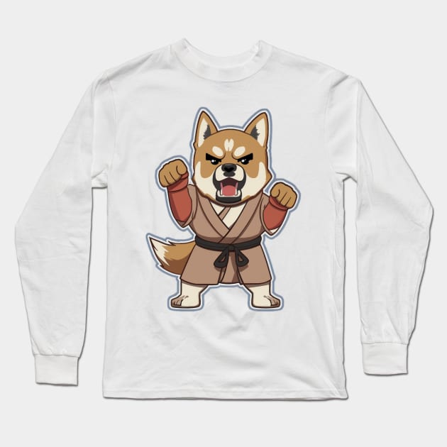 Dog Knows Karate Long Sleeve T-Shirt by via-colab